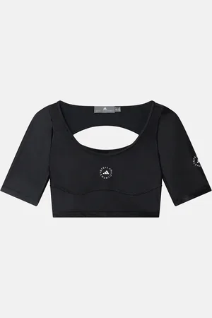 Stella McCartney Crop Top TrueLife con Scollatura Ampia, Donna,