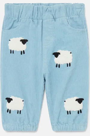 Stella McCartney Pantaloni in Denim Motivo Pecora, Donna,