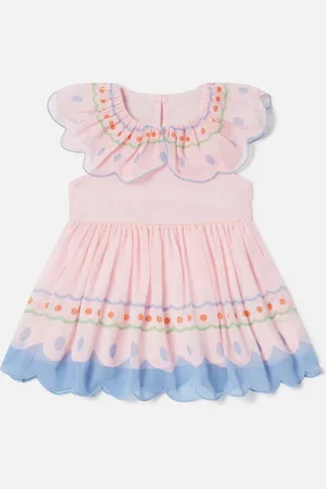 Stella McCartney Abito con maniche ad aletta plissettate con farfalla,