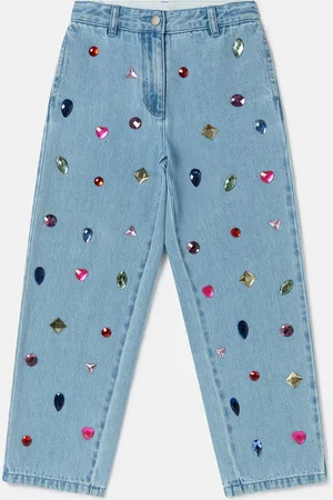 Stella McCartney Jeans in Denim con Ricamo Gioiello,