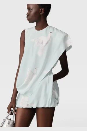 Stella McCartney Mini Abito Annodato con Stampa Colomba, Donna,