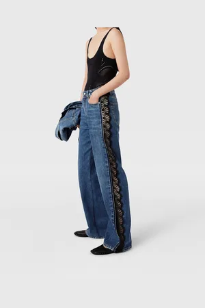 Stella McCartney Jeans a Vita Alta con Gamba Dritta in Pizzo, Donna,