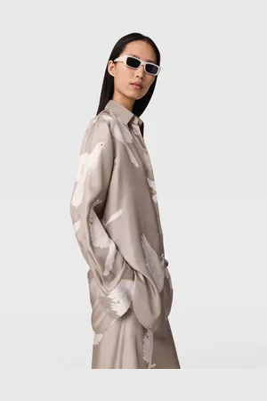 Stella McCartney Camicia Oversize con Stampa Colomba, Donna,