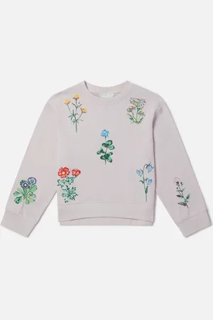 Stella McCartney Felpa con fiori ricamati,