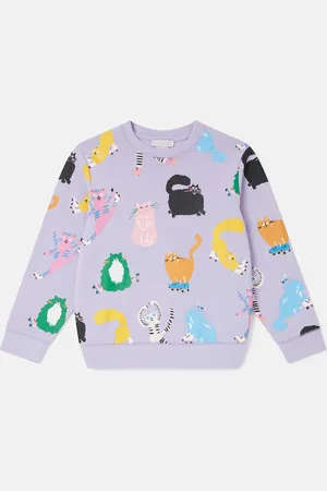 Stella McCartney Felpa con Stampa Gatto,
