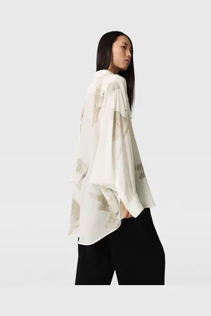 Stella McCartney Camicia Oversize Trasparente con Stampa Colomba, Donna,