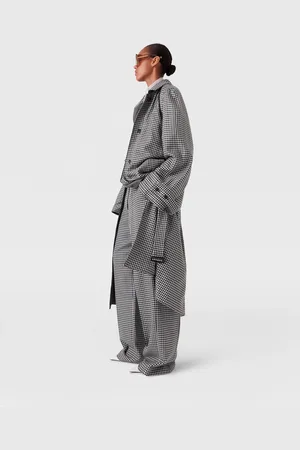 Stella McCartney Trench Oversize a Quadri con Cintura, Donna,