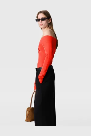 Stella McCartney Top a Maniche Lunghe in Rete Trasparente, Donna,