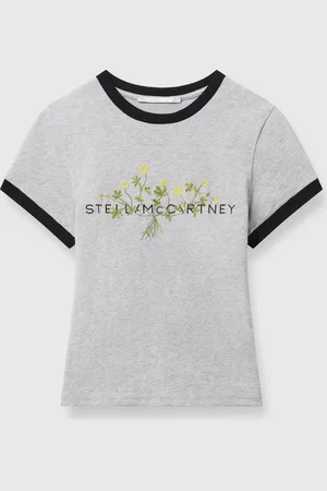 Stella McCartney T-Shirt con Ricamo Logo Floreale, Donna,