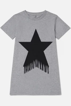 Stella McCartney Abito Maglietta con Frange e Grafica Stella, Donna,