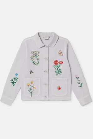 Stella McCartney Giacca con Colletto e Ricamo Fiori,