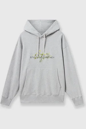 Stella McCartney Felpa con Cappuccio con Logo e Ricamo Floreale, Donna,
