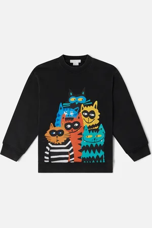 Stella McCartney Felpa con Grafica Gatti,