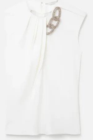 Stella McCartney Top Senza Maniche con Catena di Cristalli Falabella, Donna,