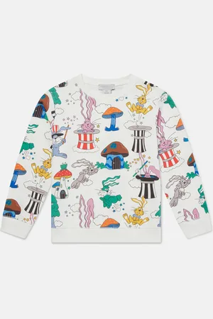 Stella McCartney Felpa girocollo stampa coniglietto mago,