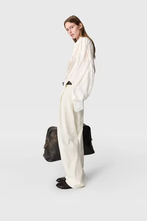 Stella McCartney Camicia Oversize Trasparente a Righe con Pannelli, Donna,