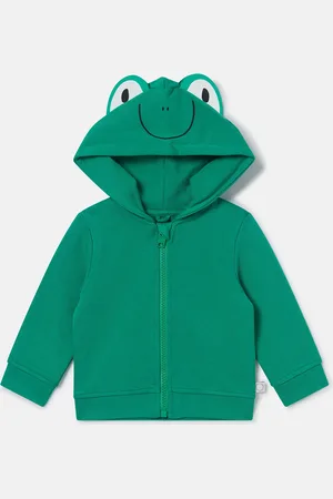 Stella McCartney Felpa con Zip e Cappuccio con Grafica Rana,