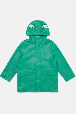 Stella McCartney Impermeabile con cappuccio grafica rana,