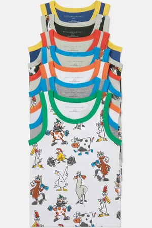 Stella McCartney Confezione da 7 Canottiere con Stampa Fattoria,