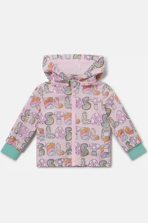 Stella McCartney Impermeabile con cappuccio scritta foresta Stella,