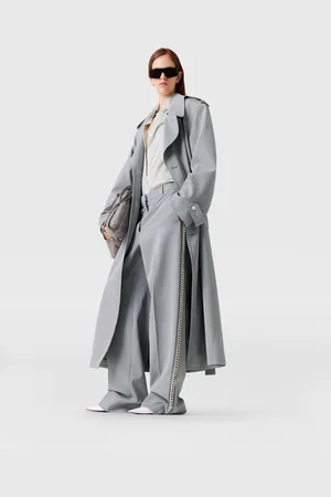 Stella McCartney Trench Oversize con Cintura, Donna,