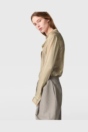 Stella McCartney Camicia Trasparente a Righe con Pannelli, Donna,