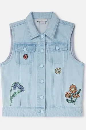Stella McCartney Gilet in denim senza maniche amici del bosco,
