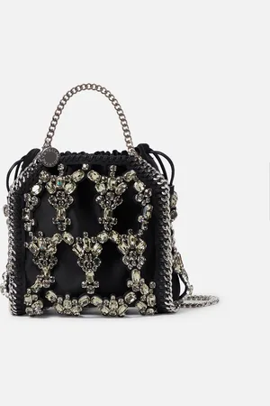 Stella McCartney Tote Micro Falabella con Gabbia in Cristallo, Donna