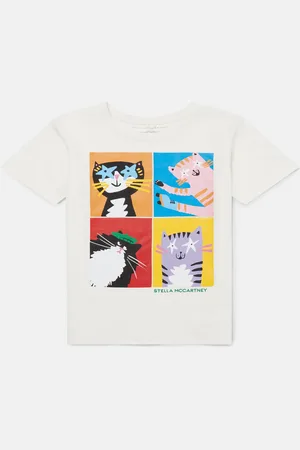 Stella McCartney Maglietta Grafica Gatti,