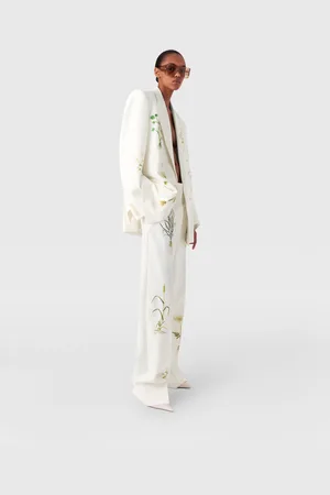 Stella McCartney Blazer Doppiopetto Oversize Floreale, Donna,