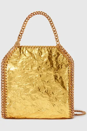 Stella McCartney Borsa Tote Mini Falabella Metallizzata Effetto Increspato, Donna