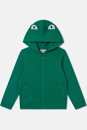 Stella McCartney Felpa grafica con cappuccio e cerniera rana,
