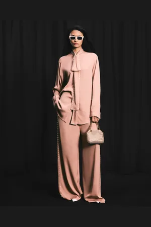 Stella McCartney Camicia con papillon e cristalli senza piombo, Donna,