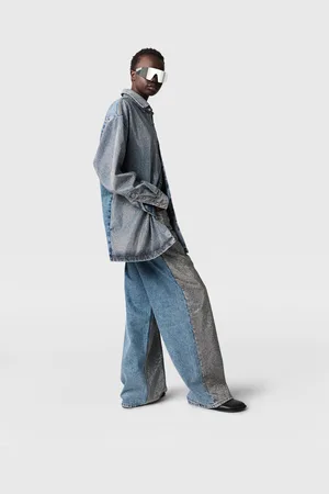 Stella McCartney Camicia Oversize in Denim con cristalli, Donna,