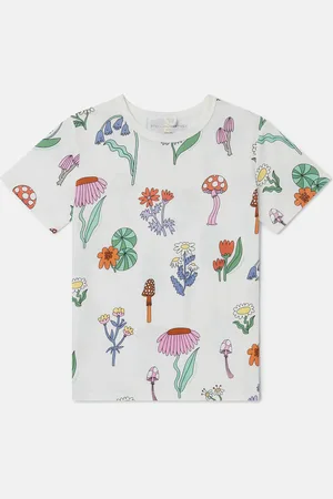 Stella McCartney Maglietta girocollo con stampa foresta,