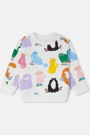Stella McCartney Felpa con Stampa Gatto,