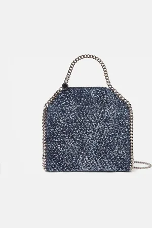Stella McCartney Borsa Tote Mini Falabella Bouclé, Donna
