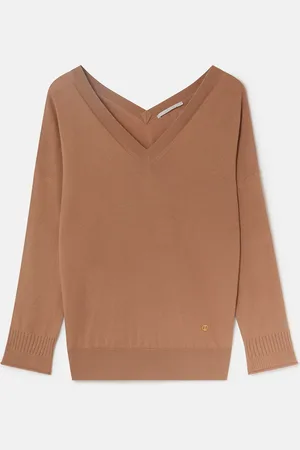 Stella McCartney Maglione con Scollo a V e Maniche Lunghe, Donna,