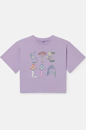 Stella McCartney Maglietta corta scritta foresta Stella,