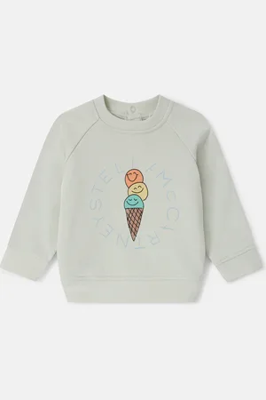 Stella McCartney Maglietta a Maniche Lunghe con Grafica Gelato,