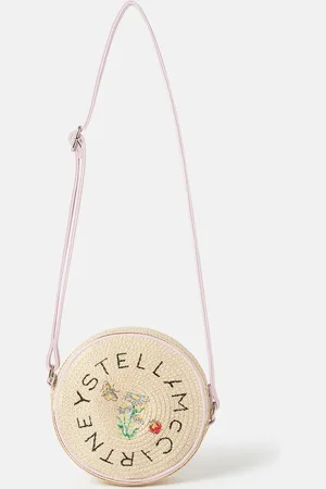 Stella McCartney Borsa a Tracolla in Paglia con Ricamo Fiori
