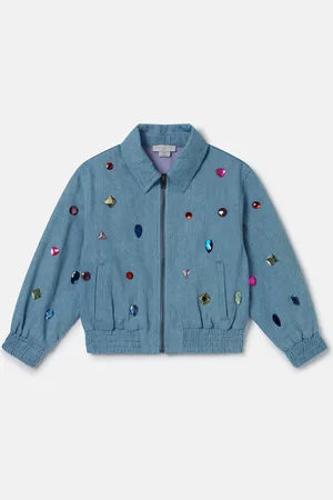 Stella McCartney Giacca in Denim con Ricamo Gioiello,