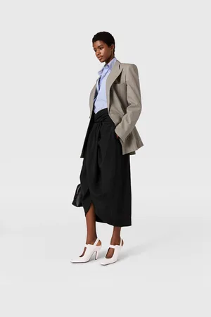 Stella McCartney Gonna Midi Incrociata con Ruche, Donna,