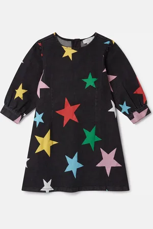 Stella McCartney Abito in Denim con Motivo Stella, Donna,