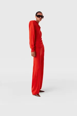Stella McCartney Pantaloni Sportivi a Gamba Dritta in Maglia, Donna,