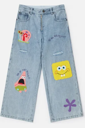 Stella McCartney Jeans in Denim con Grafica Sponge Bob,