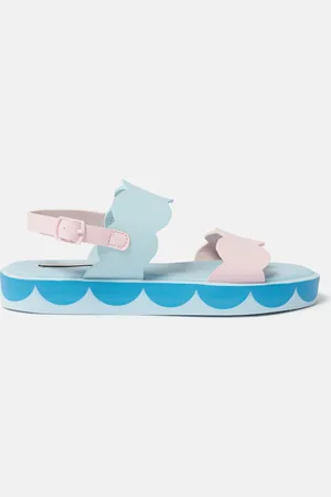 Stella McCartney Sandali con fibbia alla caviglia smerlati,