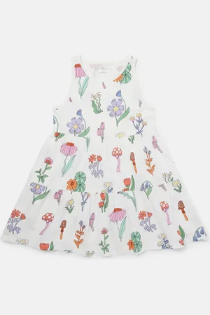 Stella McCartney Abito senza maniche con stampa foresta,