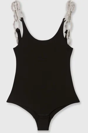 Stella McCartney Top con Spalline e Catena in Cristallo, Donna,