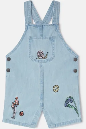 Stella McCartney Salopette in denim amici del bosco,